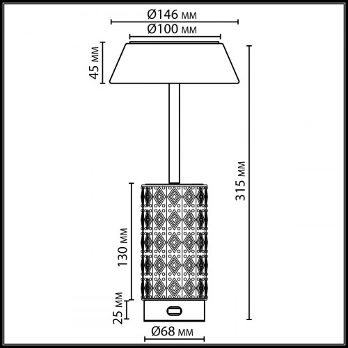 Лампа настольная 5454/8TLA Odeon Light Exclusive Латунь, бронзовый