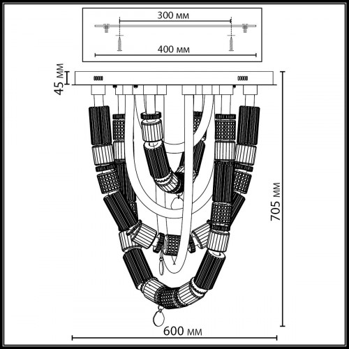 Люстра 5455/80CL Odeon Light Exclusive Античная бронза, латунь