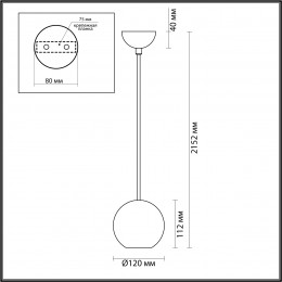 Светильник подвесной 6626/1L Odeon Light Черный