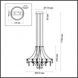 Светильник подвесной 6699/35L Odeon Light Exclusive Хром