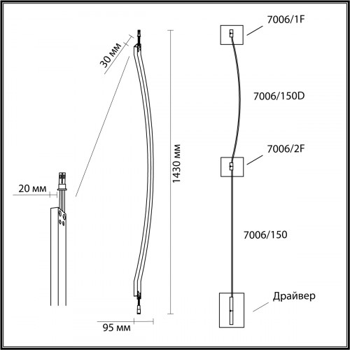 Светильник настенный 7006/150D Odeon Light Черный