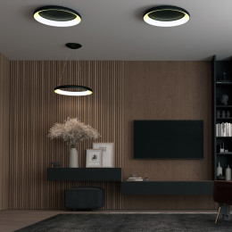 359025 OVER NT23 167 черный Светильник накладной диммируемый, в комплекте пульт ДУ (2.4G) IP20 LED 3000К~6000К 60W 85-265V FOLD