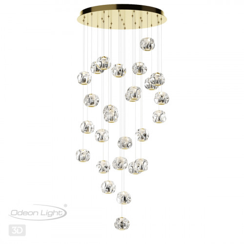 5085/120L L-VISION ODL25 555 золото/прозрачный/металл/акрил Люстра каскадная LED 120W 4000K 5500Лм JEMSTONE